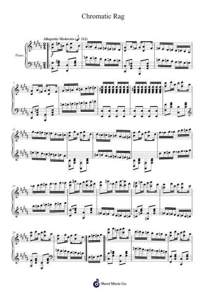Chromatic Rag Sheet Music by Joshjosh Brucewill-Arr.Earlharine