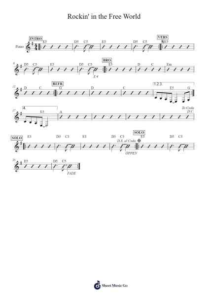 Rockin' in the Free World Sheet Music by Neil Young-Arr.Everbloor Frankrl