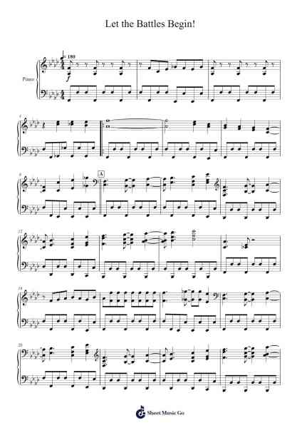 Let the Battles Begin! Sheet Music by Nobuo Uematsu-Arr.Feroll