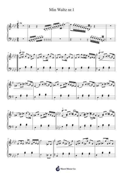 Min Waltz nr.1 Sheet Music by Christopher Wagar-Arr.Cookqe