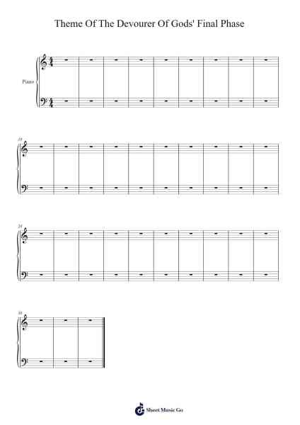 Theme Of The Devourer Of Gods' Final Phase Sheet Music by Wooper-Arr.Rexze Fredmott