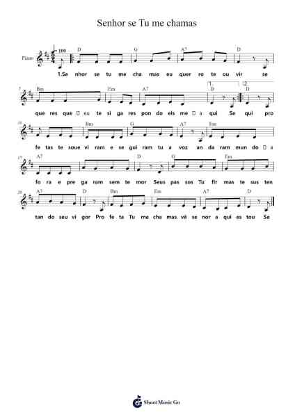 Senhor se Tu me chamas Sheet Music by -Arr.Keatsshua Beareade
