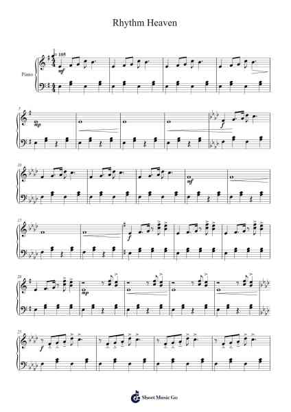 Rhythm Heaven Sheet Music by Tsunku-Arr.Deirrine Sisibyl