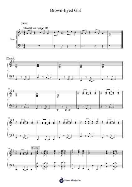 Brown-Eyed Girl Sheet Music by Van Morrison-Arr.Dysaul Beaze
