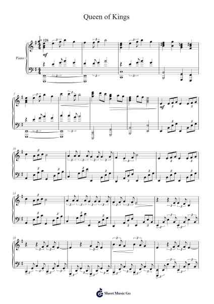 Queen of Kings Sheet Music by Alessandra Mele-Arr.Tateearl Grantbroad