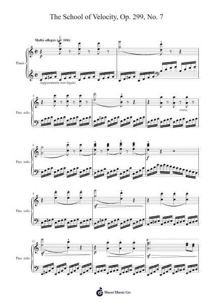 The School of Velocity, Op. 299, No. 7 Sheet Music by Carl Czerny-Arr.Gekeith Fordkiel