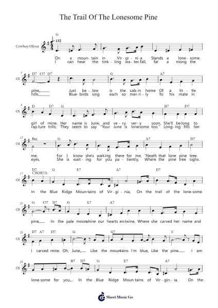 The Trail Of The Lonesome Pine Sheet Music by Harry Carroll-Arr.Rusden
