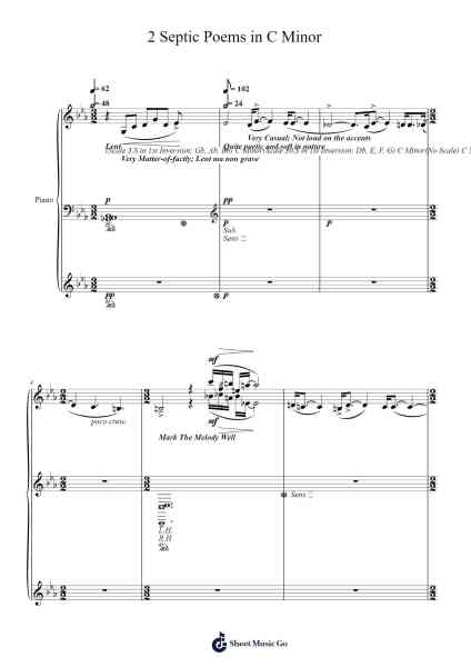 Coll. 3 "2 Septic Poems in C Minor" Sheet Music by Lionelclife Rhyschard-Arr.Ciscer Georyale