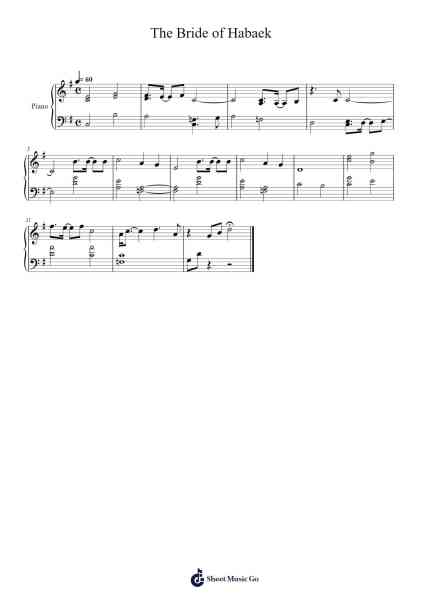 The Bride of Habaek Sheet Music by Sixpence None the Richer-Arr.Gailgale