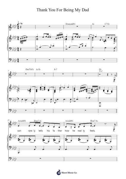 Thank You For Being My Dad Sheet Music by Jon Barker-Arr.Mauddam Linddice