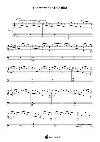 The Woman and the Bird Sheet Music by Lena Raine-Arr.Pomiles