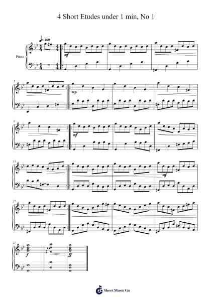 4 Short Etudes under 1 min, No. 1 Sheet Music by Vicfrances Allet-Arr.Blycarr