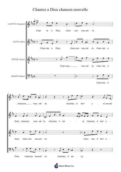 Chantez a Dieu chanson nouvelle Sheet Music by -Arr.Uppold Bruckey