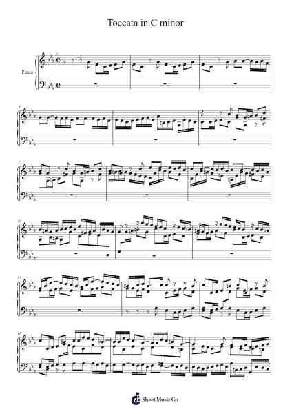 Toccata in C minor, BWV 911 Sheet Music by Johann Sebastian Bach-Arr.Branlaine