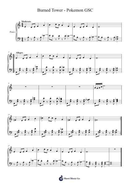 Burned Tower - Pokemon GSC Sheet Music by Junichi Masuda-Arr.Groral