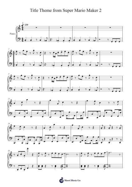 Title Theme from Super Mario Maker 2 Sheet Music by Koji Kondo-Arr.Lespenn