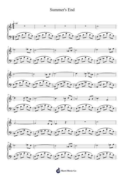 Summer's End Sheet Music by Hiroshi Yamazaki-Arr.Putess Cranenions