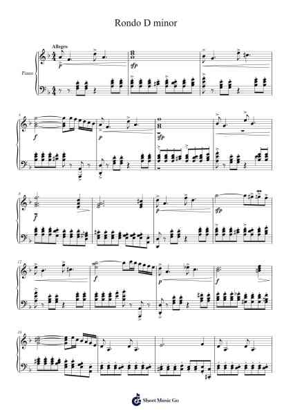 Rondo D minor Sheet Music by ekakofi07-Arr.Cofdrich Maugnold