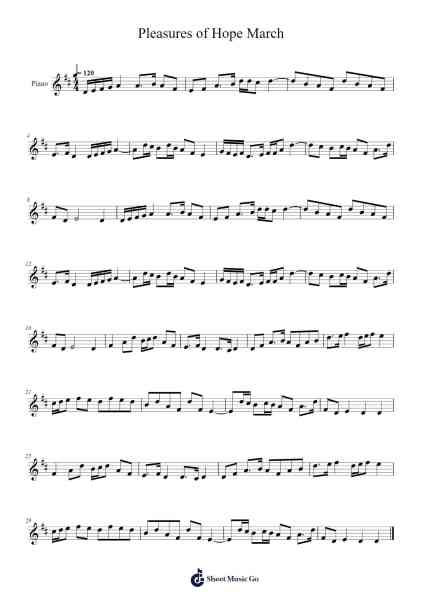 Pleasures of Hope March Sheet Music by Misc tunes-Arr.Tedget Milrol