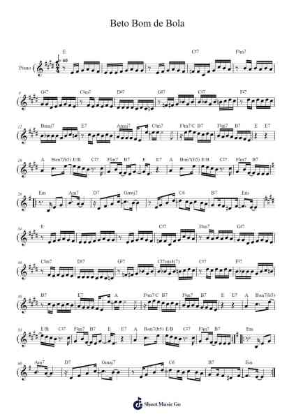 Beto Bom de Bola Sheet Music by Sérgio Ricardo-Arr.Relip