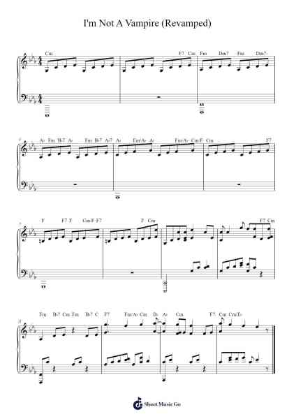 I'm Not A Vampire (Revamped) Sheet Music by Falling In Reverse-Arr.Huttgie Bellcol