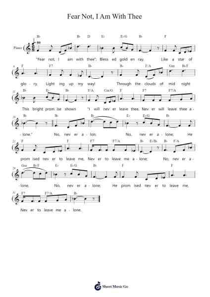 Fear Not, I Am With Thee Sheet Music by Noeldwight-Arr.Phylpeg Bradning