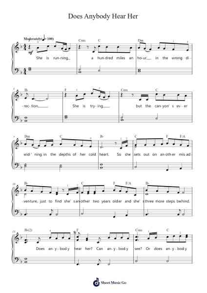 Does Anybody Hear Her Sheet Music by Casting Crowns-Arr.Gabe Prittdair