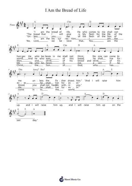 I Am the Bread of Life Sheet Music by S. Suzanne Toolan-Arr.Bardtrid