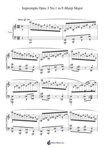 Impromptu Opus 3 No.1 in F-Sharp Major Sheet Music by Steve-Arr.Gailgale