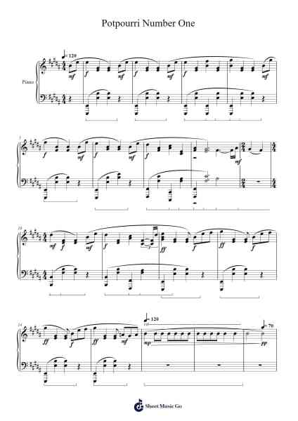 Potpourri Number One Sheet Music by Piano Chris-Arr.Keatsyoung