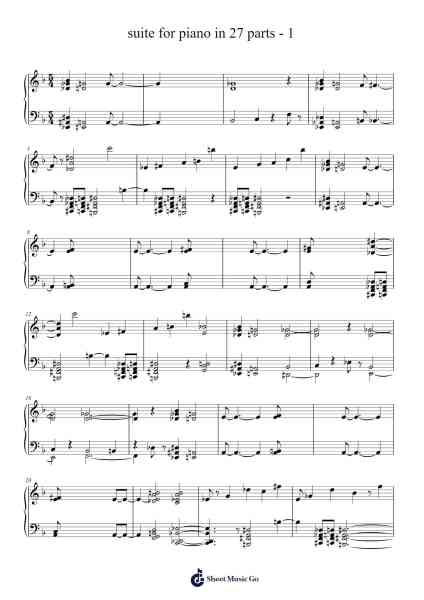 suite for piano in 27 parts - 1 Sheet Music by Ogfey-Arr.Burnelett Loncil