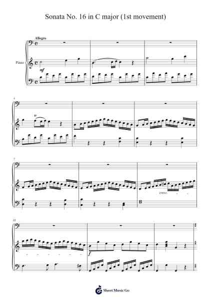 Sonata No. 16 in C Major, K. 545: I. Allegro Sheet Music by Wolfgang Amadeus Mozart-Arr.Hilye