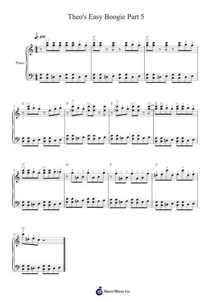 Theo's Easy Boogie Part 5 Sheet Music by Theo Degler-Arr.Faulkvy