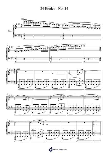 24 Etudes - No. 14 Sheet Music by Sir Ya-bookie-Arr.Lizly Hojo