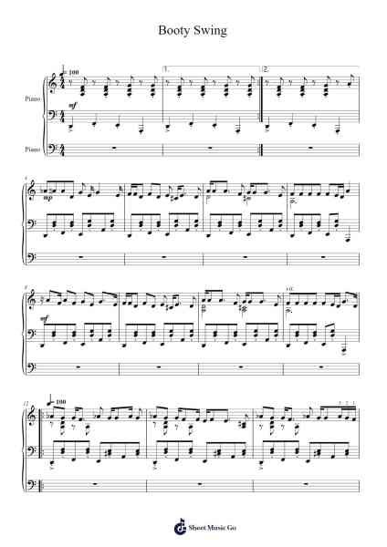 Booty Swing Sheet Music by Parov Stelar-Arr.Hulstone Lilsper