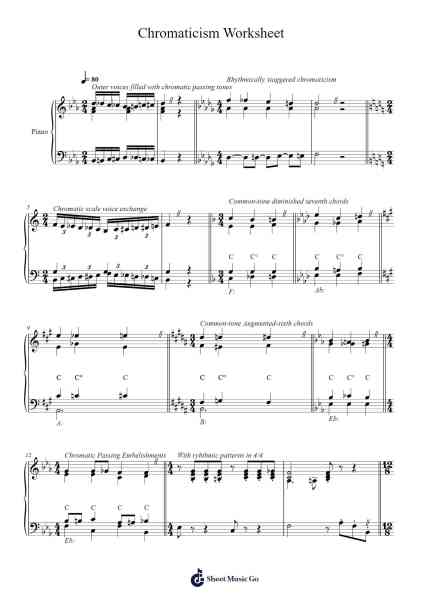 Chromaticism Worksheet Sheet Music by Connor Beatty-Arr.Louisron Whitemax