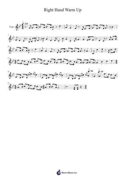 Right Hand Warm Up Sheet Music by Shacius Croftlis-Arr.Campvis