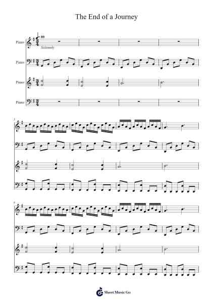 The End of a Journey Sheet Music by emothepleemo-Arr.Pitxe
