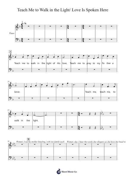 Teach Me to Walk in the Light/ Love Is Spoken Here Sheet Music by Clara W. McMaster/Janice Kapp Perry/Rachel Mecham Goates-Arr.Wyli
