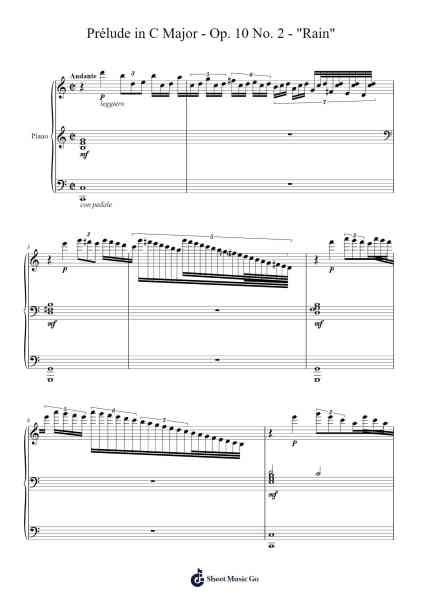 Prélude in C Major, Op. 10 No. 2 "Rain" Sheet Music by Joseph Xie-Arr.Grelitt Bachdrow