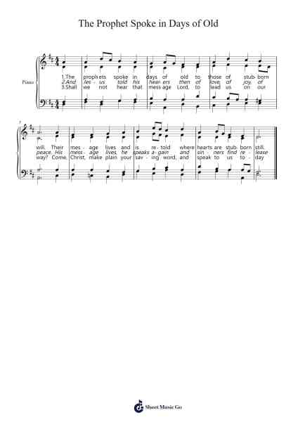 The prophet spoke in days of old 樂譜由 Thomas Jackson - 編曲 Egbeau