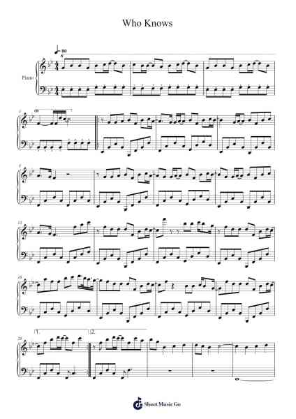 Who Knows Sheet Music by Lilze-Arr.Lenshaw