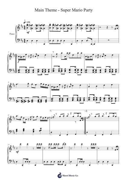Main Theme - Super Mario Party Sheet Music by Koji Kondo-Arr.Lytnoah