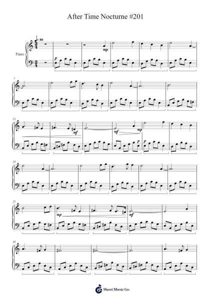 After Time Nocturne #201 Ноты для фортепиано от Ronald Karle-Arr.Glacarr