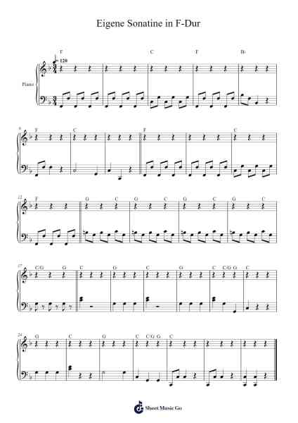 Eigene Sonatine in F-Dur Notas de música por Baldrod-Arr.Blithefrey