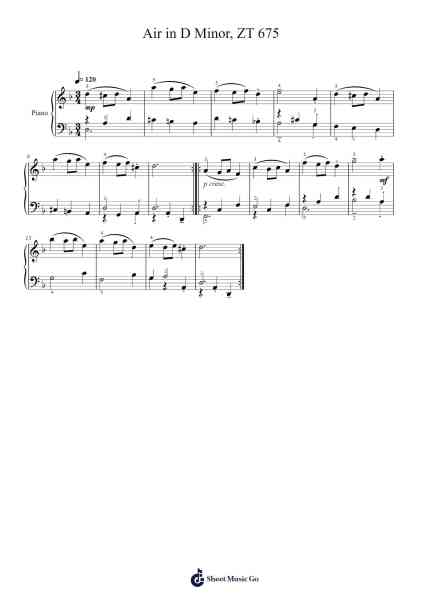 Air in D Minor, ZT 675 Sheet Music by Henry Purcell-Arr.Gailgale