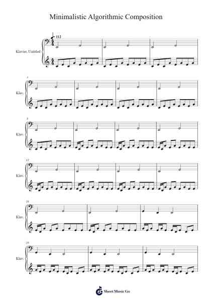 Minimalistic Algorithmic Composition Sheet Music by musescore1983-Arr.Wancolm