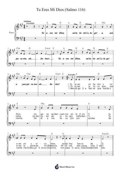 Tu Eres Mi Dios (Salmo 116) Sheet Music by Anonymous-Arr.Molsham