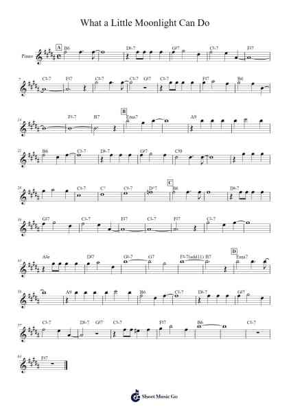 What a Little Moonlight Can Do Sheet Music by -Arr.Paggai Noelsay