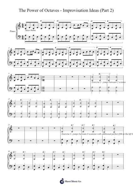 The Power of Octaves - Improvisation Ideas (Part 2) Sheet Music by StartEnjoyingPianoPractice-Arr.Toddgail